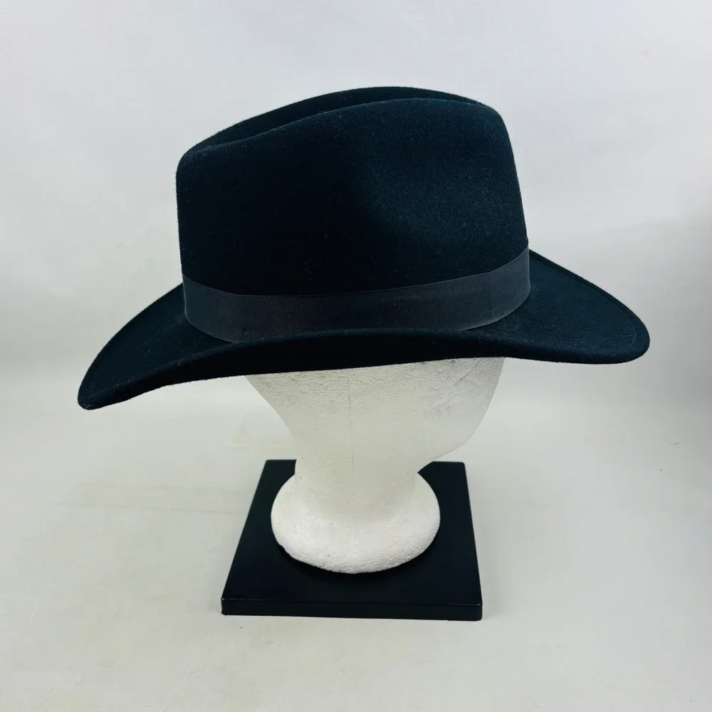 Cabela's Original Lite Felt Hat Mens L Black Wool Packable Water Repellent USA